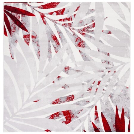 Safavieh Skyler Power Loomed Square Area Rug Grey & Red - 6 ft. 7 in. x 6 ft. 7 in. SKY189Q-6SQ